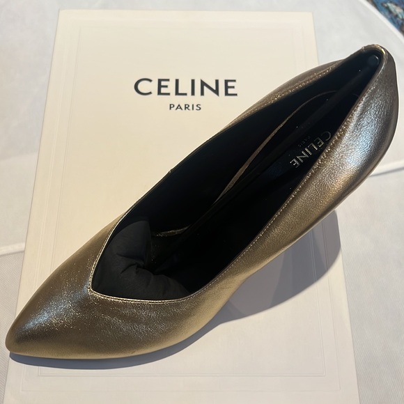 BRAND NEW CELINE GOLD HEELS - Picture 1 of 6